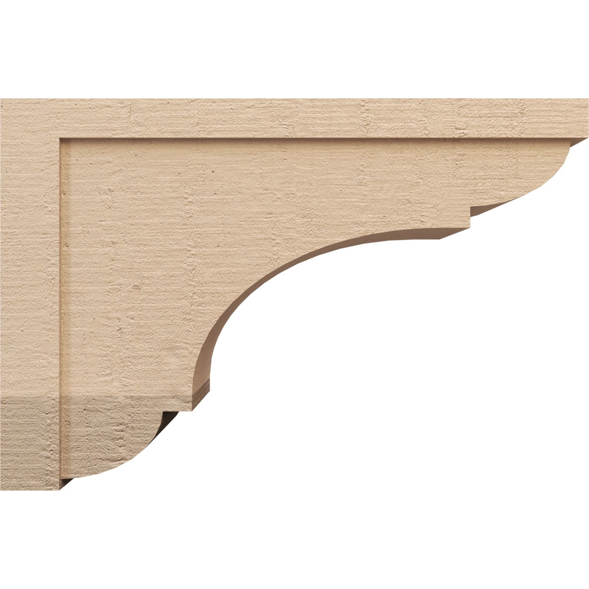 12"W x 36"D x 24"H Classic Bryant Rough Cedar Woodgrain TimberThane Corbel, Primed Tan
