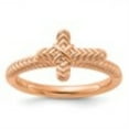 thumbnail image 5 of Auriga Fine Jewelry 925 Sterling Silver Rose Gold-plated Textured Cross Ring for Women Size- 8, 5 of 6