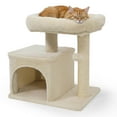 thumbnail image 1 of Gymax 19.5'' Small Cat Tree w/Large Padded Plush Perch Condo Sisal Scratching Posts Beige, 1 of 10