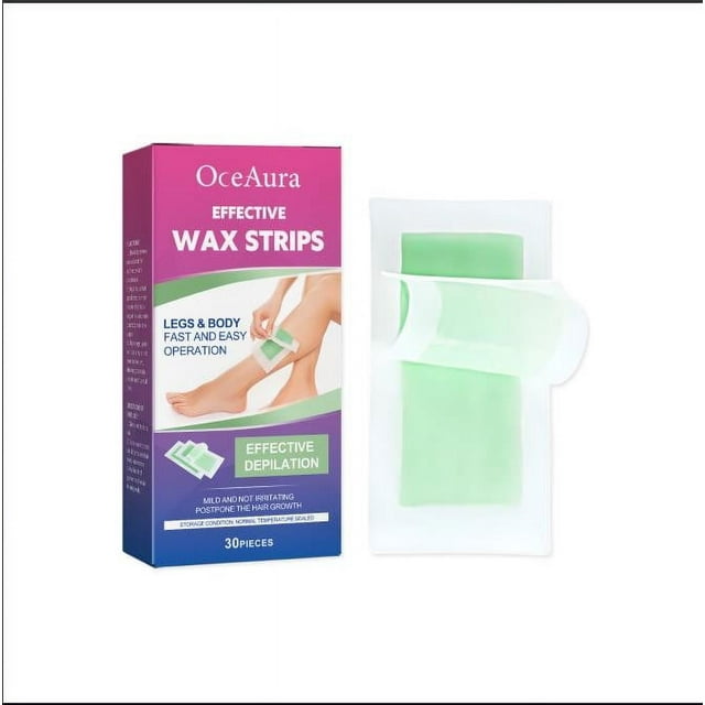 Fiudx Cera Depilatoria, Tiras de Fórmula Suave, Suavizante Corporal de Larga Duración, Papel Encerrado Fácil de Usar, Apto para Brazos, Piernas y Axilas, Apto para Pieles Sensibles, Incluye 30 Hojas.