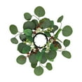 thumbnail image 1 of Anillo de vela de hoja de eucalipto de imitación, decoración, diámetro interior. Corona de candelabro de 8 cm Verde, 1 of 9
