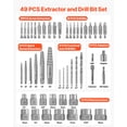 thumbnail image 2 of VEVOR Screw Extractor Set with Drill Bits, 49 Pieces, Easy Out Nut Bolt Extractors and Drill Bits, with Adapters, Solid Storage Case, Cr-Mo Steel for Removing Rounded, Broken, or Stripped Fasteners, 2 of 9
