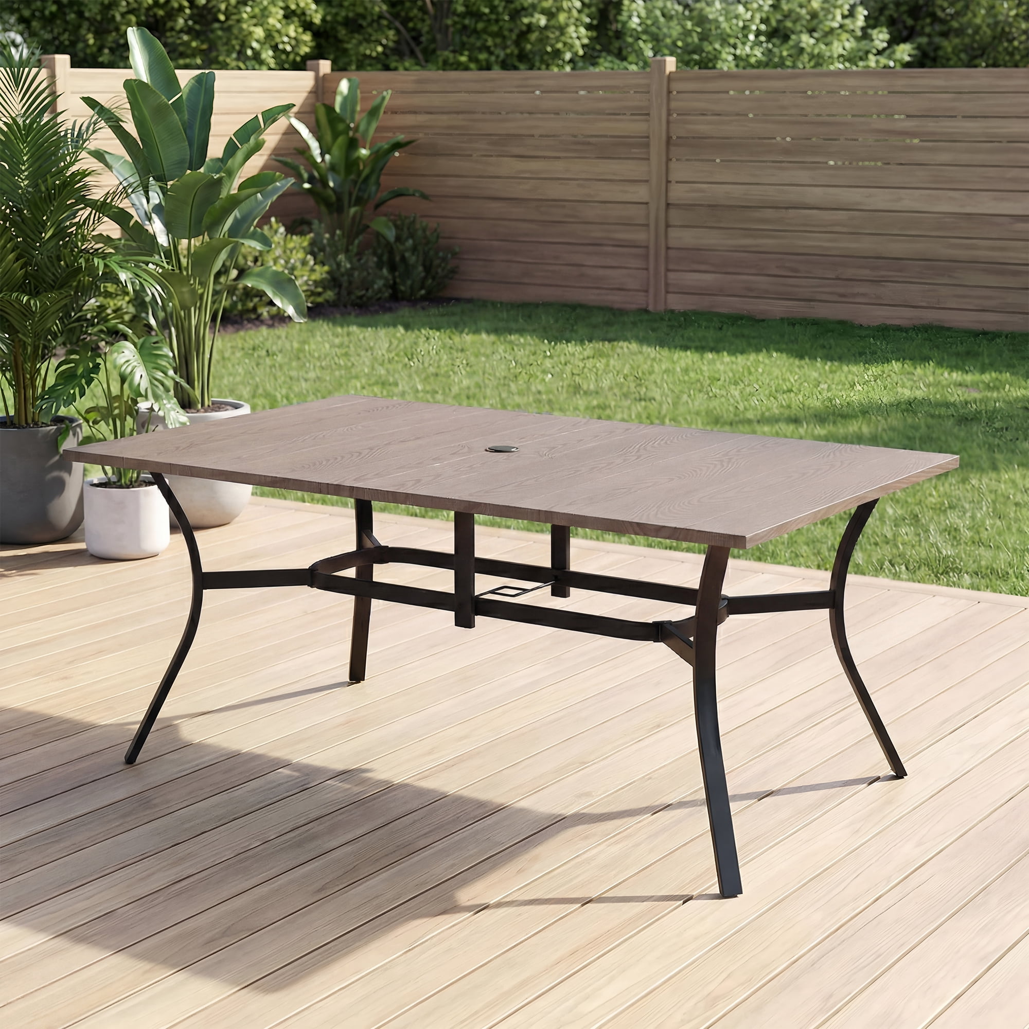 1 Pieces Oudoor Indoor Dinning Rectangular Table Natural Color