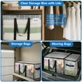 thumbnail image 3 of AcerichFad Moving Bags Heavy Duty, 6 Pack 104 L Extra Large Packing Storage Bags with Reinforced Handle Zipper for Moving Travel Camping College Supplies, Clear, 3 of 7
