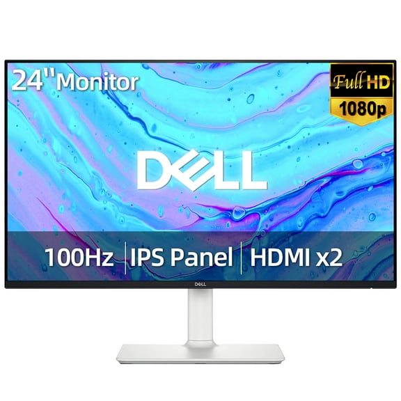 Dell 24 Inch FHD (1920x1080) 100Hz IPS Gaming Monitor with AMD FreeSync, Dual 5W Speakers, Height/Swivel/Tilt/Pivot Stand, HDMI, VESA Mount