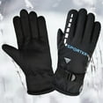 thumbnail image 4 of Opolski 1 Pair Letter Print Full Finger Thickened Fleece Lining Adjustable Buckle Men Gloves Winter Windproof Non-slip Sports Cycling Gloves Yellow, 4 of 8