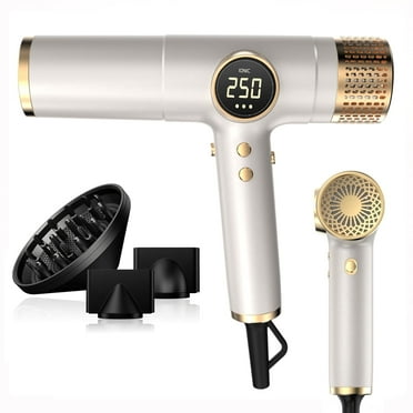 RACCOMB Professional Ionic Hair Dryer, Instant Heat Blow Dryer for Woman & Man, Anti-Static Technology, 2000 W, Gold.