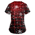 thumbnail image 3 of LHVUOA Women's Christmas Scrubs Top Print Short Sleeve V Neck Working Uniform with pockets, 3 of 3