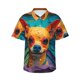 thumbnail image 1 of Balery Colorful Textured Chihuahua Camisas hawaianas de manga corta para hombre, camisas playeras de corte holgado, camisas de vacaciones con botones,X-Large, 1 of 7