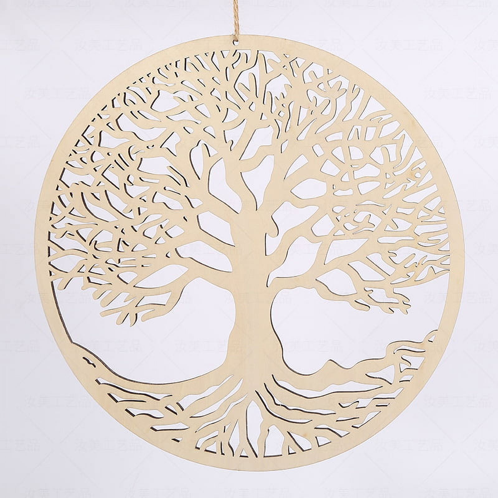 Sculpture Murale Arbre De Vie En Bois - Art Populaire Fait Main