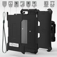 thumbnail image 3 of BLACK/BLACK TRI-SHIELD RUGGED CASE with KICKSTAND and CREDIT CARD WALLET SLOT + BELT CLIP HOLSTER + LANYARD STRAP FOR APPLE iPHONE 7/8 PLUS +, 3 of 7