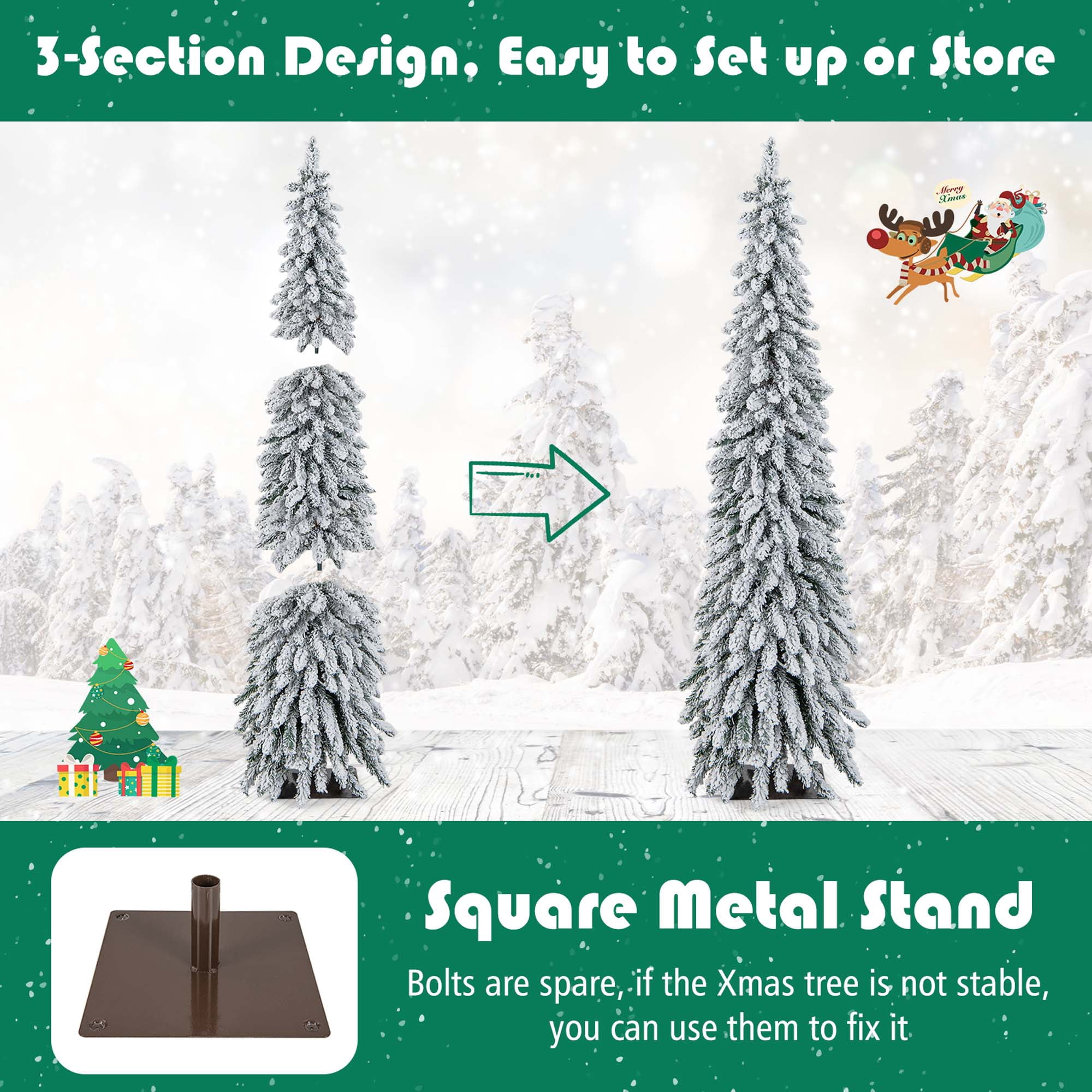Costway 6FT Pre-Lit Tree | Tree wrapping supplies for garden