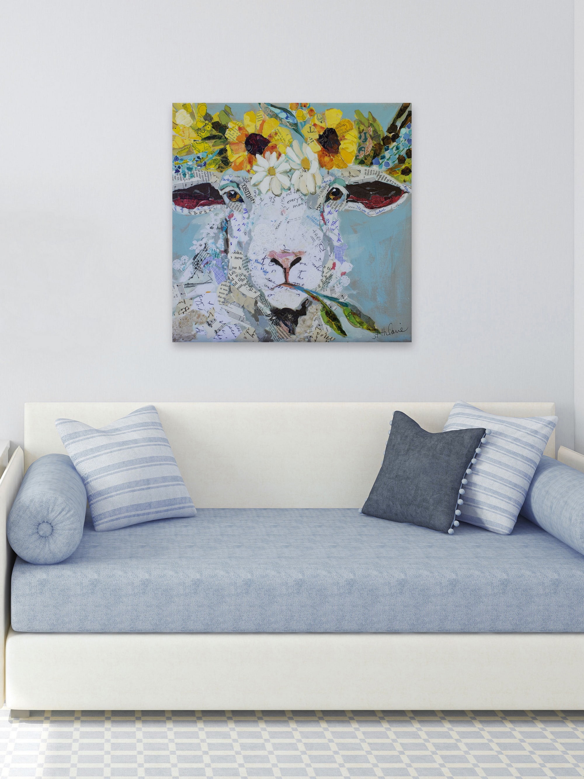Marmont Hill Floral Sheep II by Elizabeth St. Hilaire Canvas Wall Art