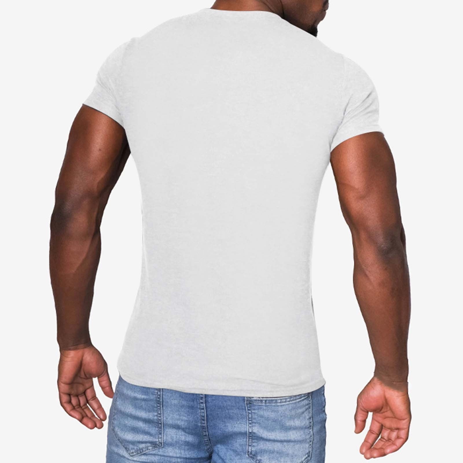 T-Shirt Henley Homme à Manches Courtes - Coton Élastique Décontracté - Col Boutonné Casual - Plusieurs Tailles