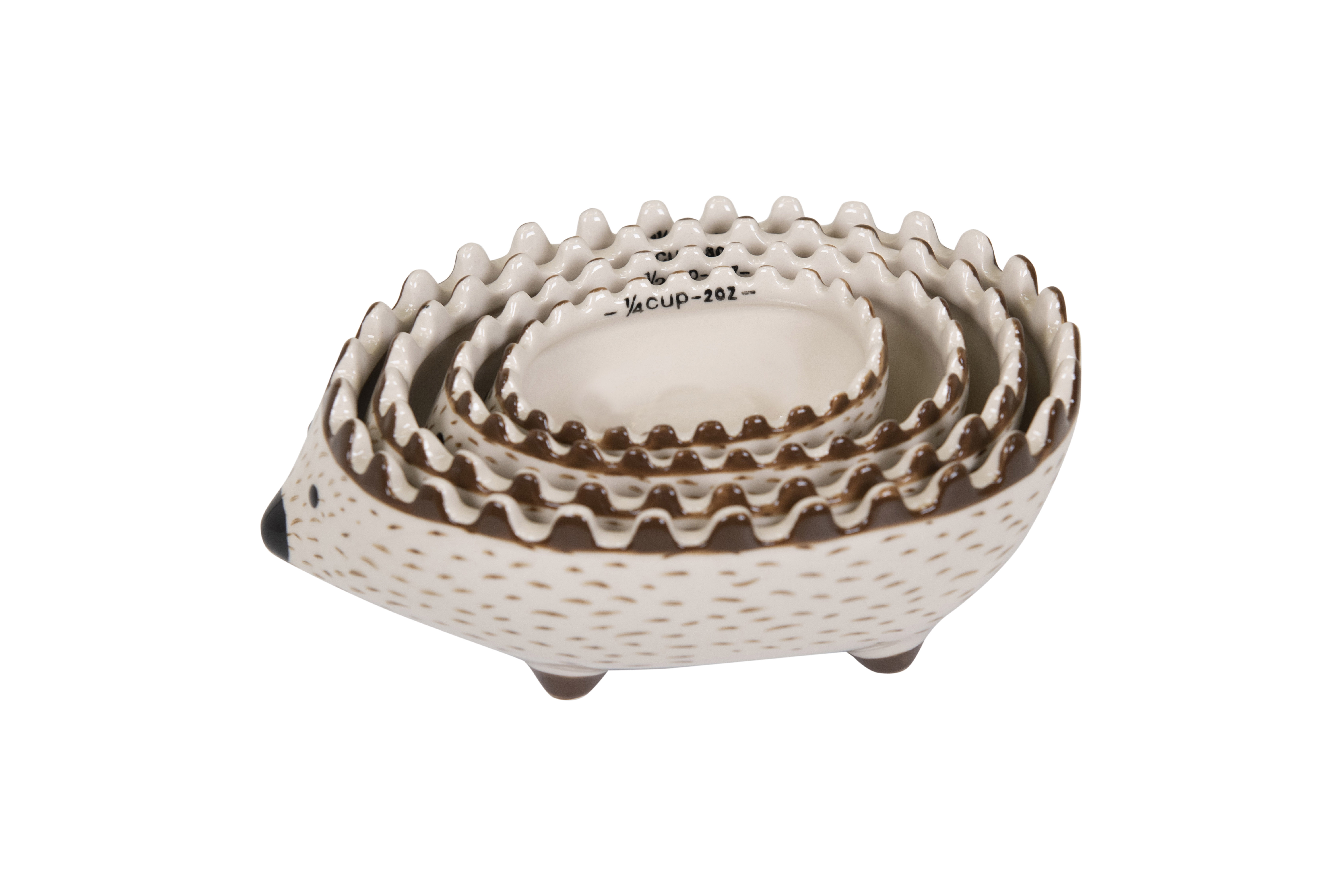 Creative Co-Op Hand Painted Stoneware Hedgehog Measuring Cups (Set of 4  Sizes) - Walmart.com