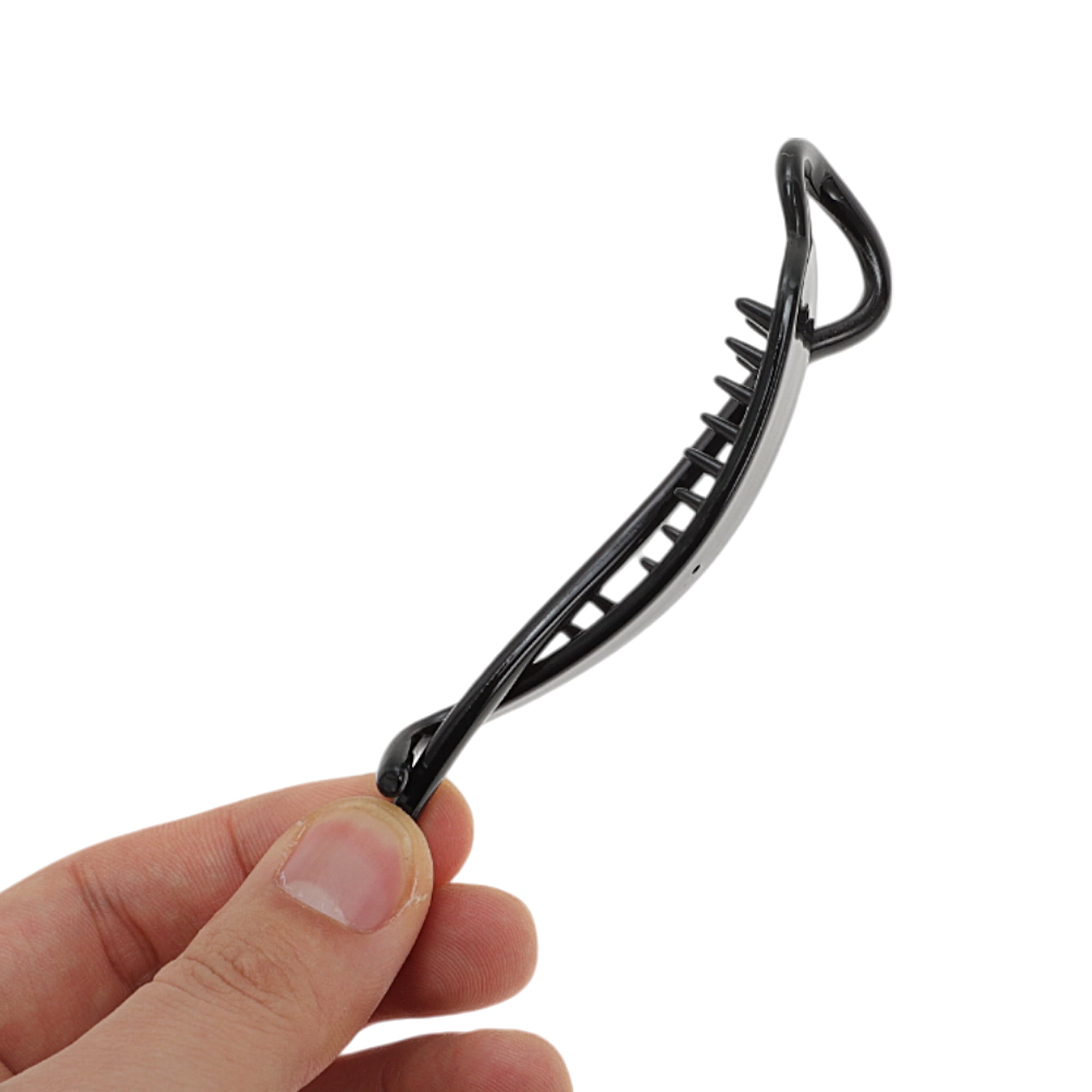 Unique Bargains Fashion Simple Twist Hair Clips for Hairdo Styling and Daily Black