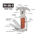 thumbnail image 2 of Swiss Tech 14-in-1 Multi-Tool Hammer with Black Storage Pouch, Solid Wood Handle, 2 of 7
