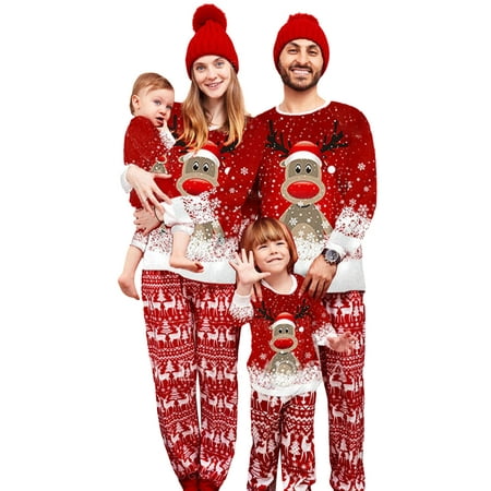 

AMILIEe Matching Family Christmas Pajamas Set for Parent-Child Xmas Pyjamas