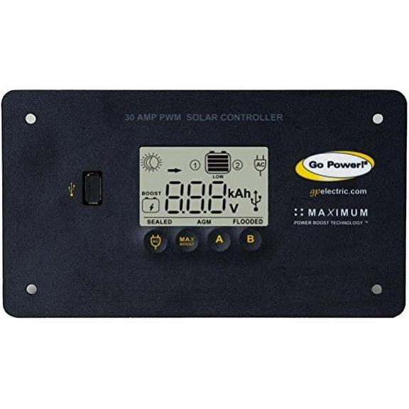 Go Power GP-PWM-30-UL Battery Charger Controller; For Use With Solar 12 Volt Battery Chargers; 30 Amp