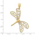 thumbnail image 3 of FJC Finejewelers 14k Yellow Gold with Rhodium Polished Bright Cut Filigree Dragonfly Charm, 3 of 6