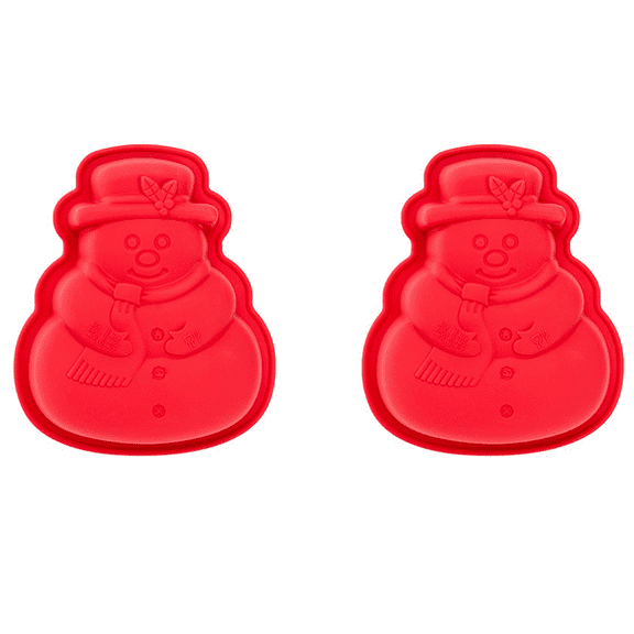 Gymnture 2pcs Snowman Silicone Cookie Mold for Xmas Party Supplies