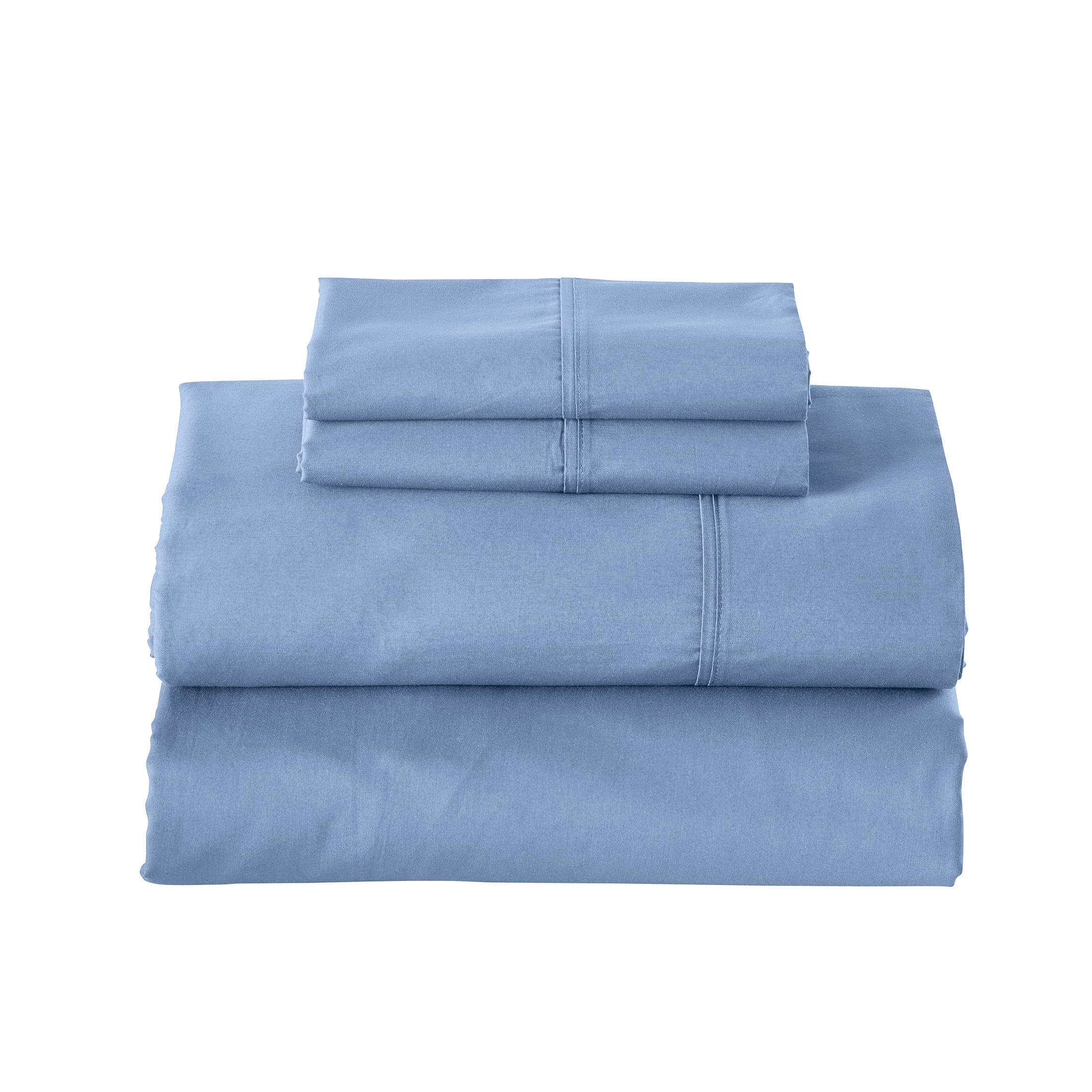 Better Homes & Gardens Cool & Crisp 4-Piece 300 Thread Count Blue Water Cotton Percale Sheet Set, King
