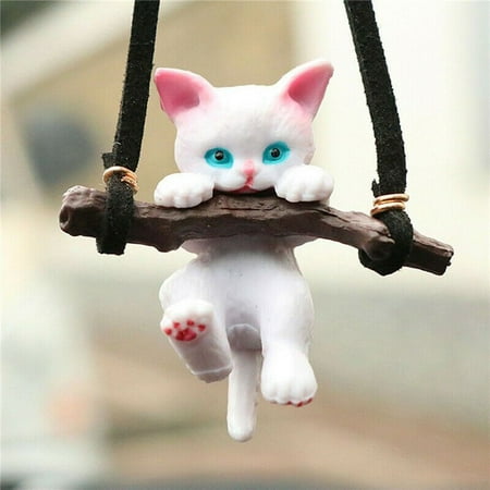 

Cute Car Pendant Branch Cat Rearview Mirror Pendant Car Interior Decor Accessory