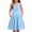 Blue, variant on KAUOD Girls Sleeveless Summer Dress Buttons Crew Neck Pleated Knee Length Dresses Solid Smocked Skirts with Pocks for Kids