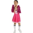 thumbnail image 2 of MSemis Kids Girls Cheerleader Outfits School Uniform Dress and Socks with Pom Poms Hot Pink 7-8, 2 of 6