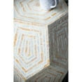thumbnail image 5 of 18x18x21" Hexagonal Capes Capiz Stool, Cream/Yellow, 5 of 9