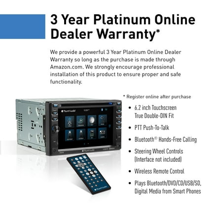 Planet Audio - 6.2" - Bluetooth - In-Dash DVD Receiver - Black