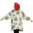 thumbnail image 2 of goowrom Family Cartoon Digital Printing Lamb Wool Warm Hooded Blanket, 2 of 9