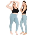thumbnail image 2 of Stretch Is Comfort Women's Cotton Full Length Leggings Slate Blue 3X, 2 of 6