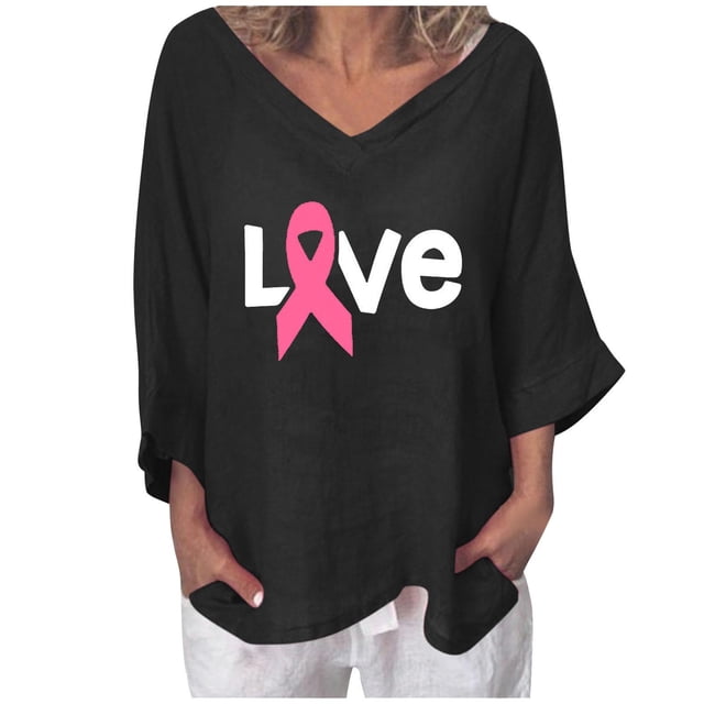 Blusa informal con estampado de manga 3/4 y cuello en V de verano para mujer a la moda Fridja czfsfas5175