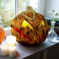 thumbnail image 4 of Halloween Pumpkin Lighting Decor  2023 New Scary Pumpkin with Extendable Talking Mouth  Auto Recovery Halloween Pumpkin Head for Indoor Outdoor Decorations (With Light), 4 of 7
