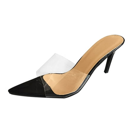 

Mackneog Women Sexy Fish Mouth High Heeled Sandals Wear Solid Color High Heeled Slippers Gift on Clearance