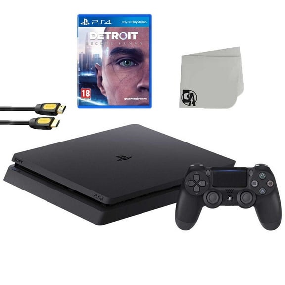 Pre-Owned Sony 2215B PlayStation 4 Slim 1TB Gaming Console Black with Detroit Become Human Game BOLT AXTION Bundle Lke New