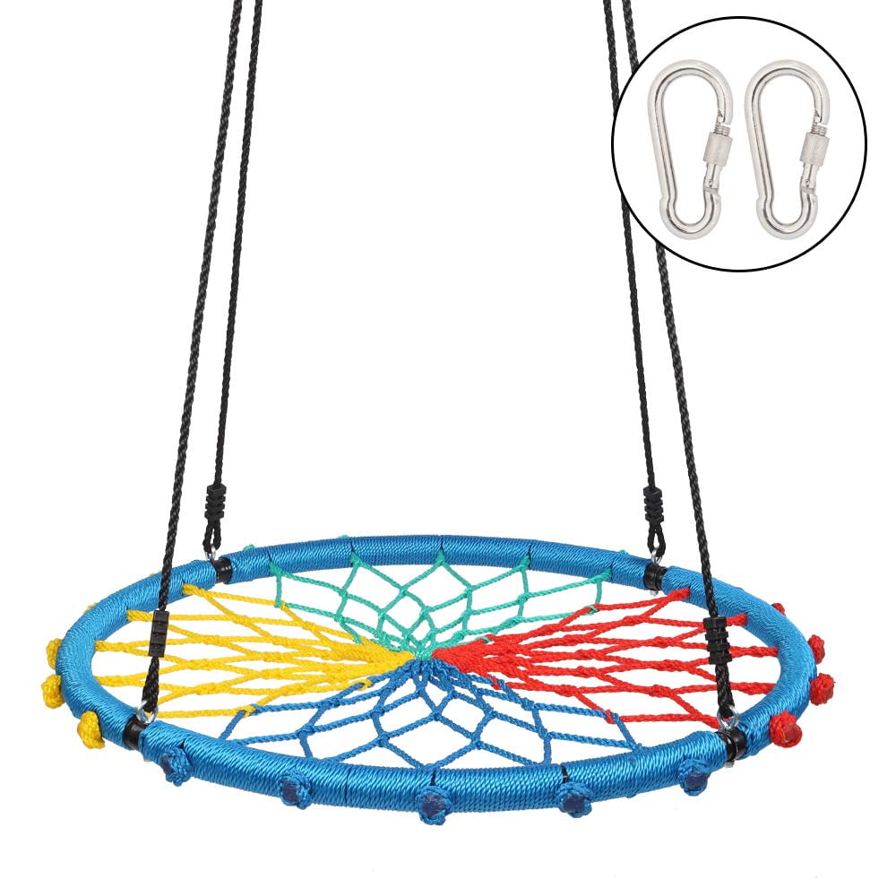 HomeDirect 40 inch Over 440 lbs Net Spider  Round Rope Swing with