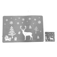thumbnail image 2 of 6 manteles individuales de Feliz Navidad y 6 juegos de posavasos, manteles individuales navideños lavables impermeables y antideslizantes de PVC para decoración navideña, 2 of 4