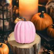 YAZHPA Pink Pumpkin Decorations, Artificial Pumpkins Faux Foam Harvest Pumpkins for Fall Autumn Thanksgiving Seasonal Holiday Decor, 1 Pack 6.5Inch