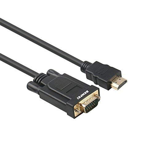 HDMI to VGA, Benfei Gold-Plated HDMI VGA 6 Feet Cable (Male to Male) for Computer, Desktop, PC, Monitor, Projector - Walmart.com