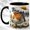 Black, variant on Robin Umbrella Coffee Mug, Daisy Garden Mug, Ceramic 11 oz
