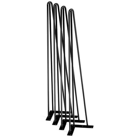 Forged Iron Table Legs Costway Set of 4 Hairpin 28