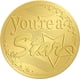 thumbnail image 1 of Sellos adhesivos para sobres de 2 pulgadas con relieve dorado "Eres una estrella", 100 unidades, sellos adhesivos de lámina dorada en relieve, 1 of 7
