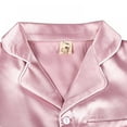 thumbnail image 4 of YOPTOP Pyjamas en Soie pour Bébé Garçon Fille Pyjamas Satin Ensemble 2 Pcs Tenue de Nuit Enfant, Rose, 160(9-10t), 4 of 9