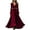 Wine, variant on Women's Casual Dress Long Sleeve V-Neck Western Style Loose Fit Midi Dress for Spring Fall Daily,Army Green,L
