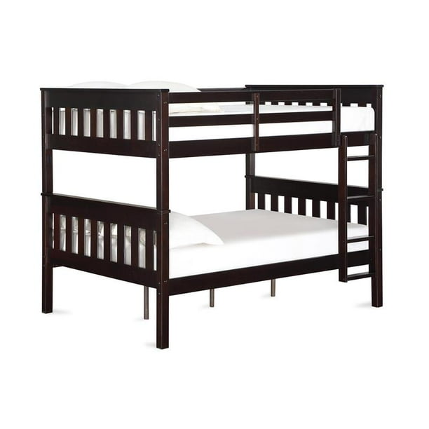 Dorel Living Moon Wood Bunk Bed SpaceSaving, FullOverFull, Espresso