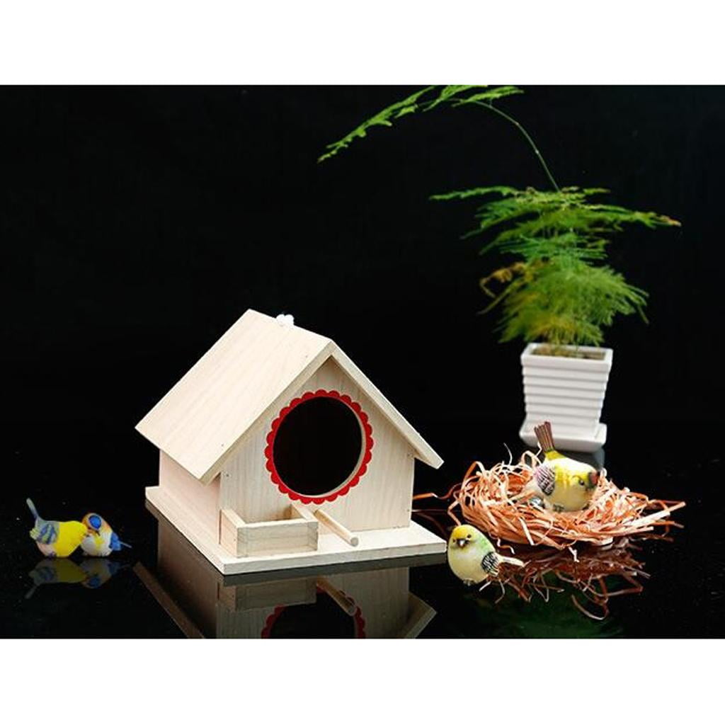 Rustic Wooden Bird Cage Birdhouse for Parrot Budgie Cockatiel House Hatching Breeding Cave also Gerbil Mice
