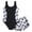 Black, variant on Girls Swimsuits Size 10-11Y Floral Print Sleeveless Bathing Suit with Shorts Beach Pool Water Park Kids Swimwear