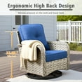 thumbnail image 4 of Ovios 3 Pieces Patio Furniture Set 2 Swivel Rocking Chairs Wicker Glider Chairs with Side Table for Backyard or Balcony, 4 of 8